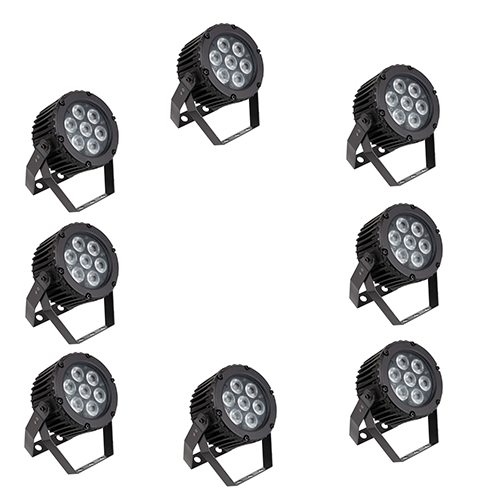 8x Compact Par 7 Tri MKII [case] huren