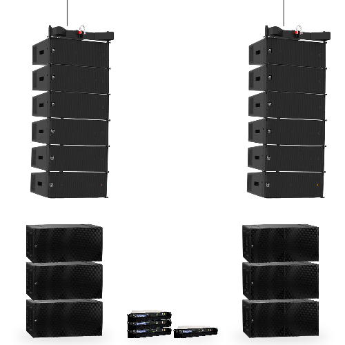 Line Array Wavefront Precision 12x WPC top, 6x SX218 Sub [Martin Audio] huren