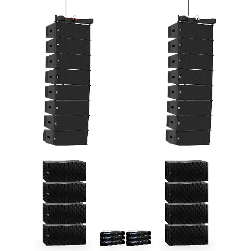 Line Array Wavefront Precision 16x WPC top, 8x SX218 Sub [Martin Audio] huren
